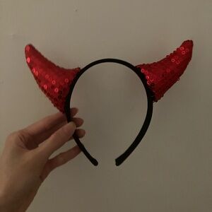 Read description! Devil ears Halloween headband red black